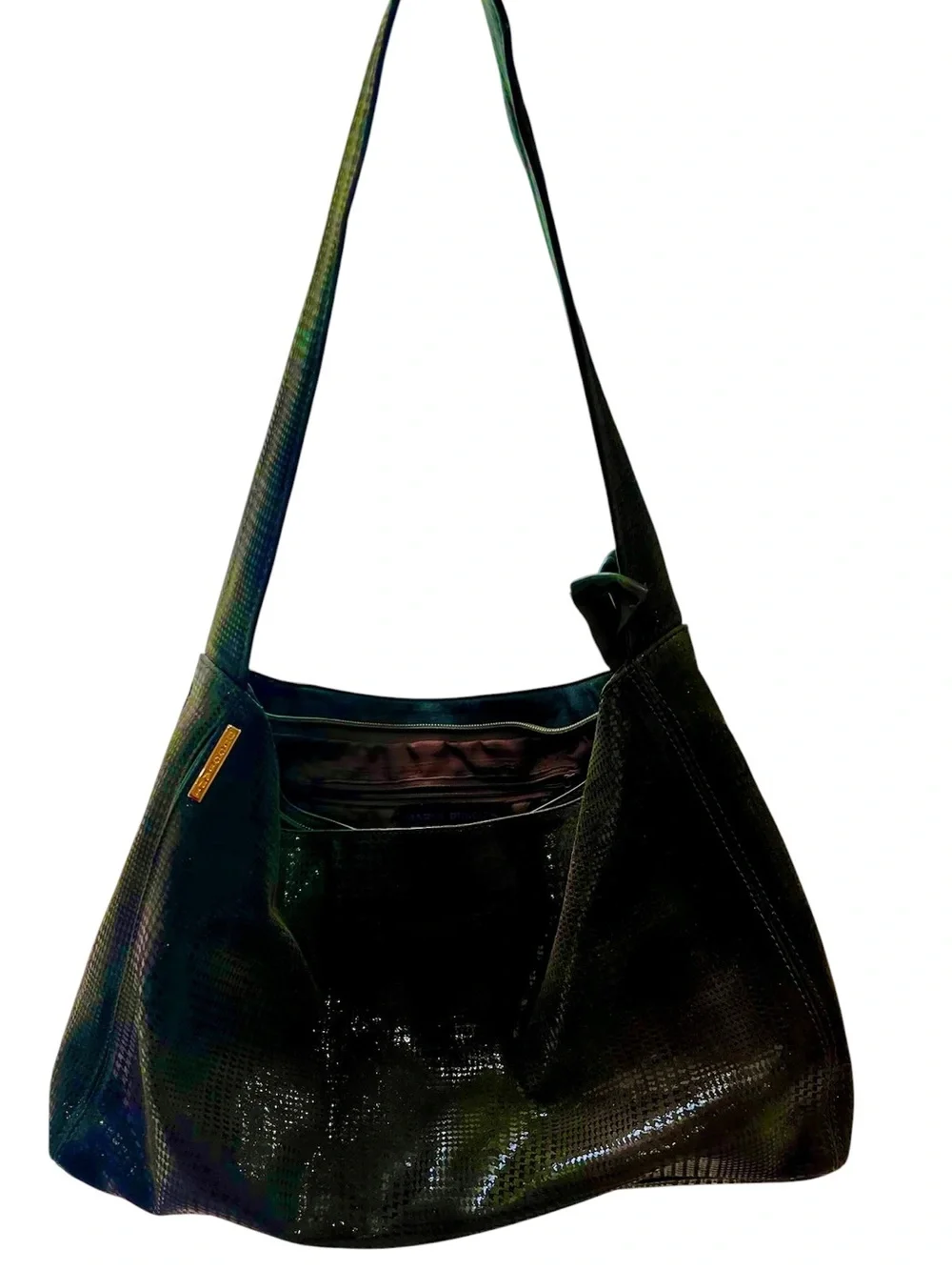 Marco Bucciani Made in Italy dark green leather sparkle Hobo Shoulder Bag